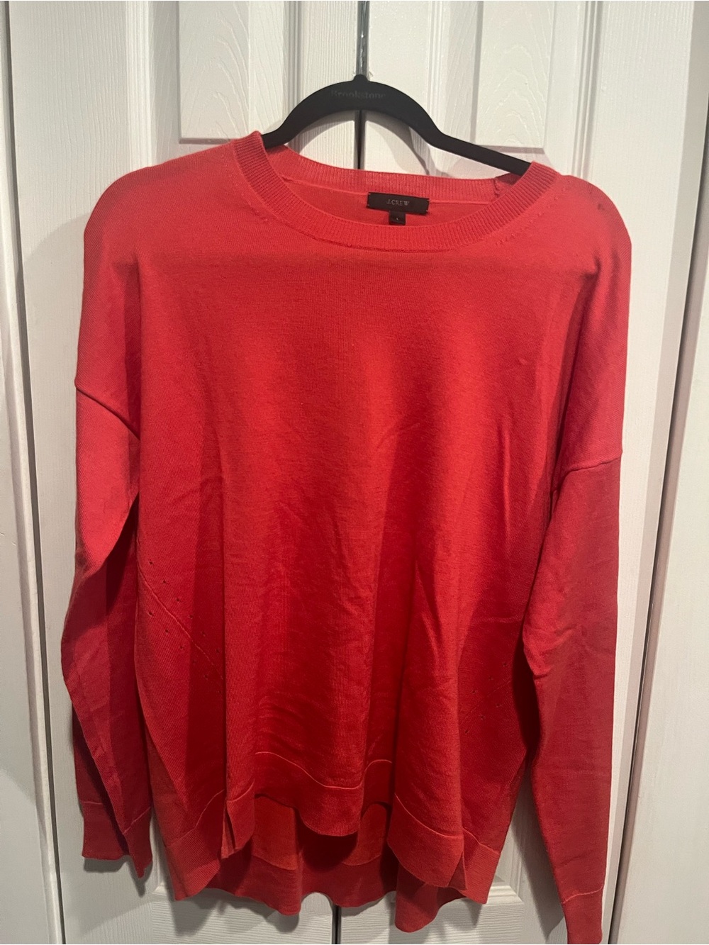 J. Crew Women's Crewneck Sweater in Coral Red Sz L